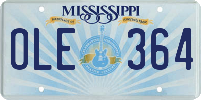 MS license plate OLE364