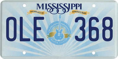 MS license plate OLE368