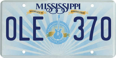 MS license plate OLE370