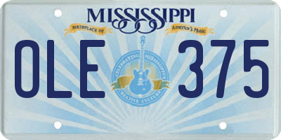 MS license plate OLE375