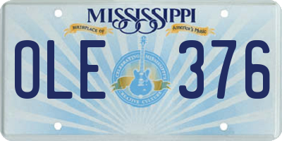 MS license plate OLE376