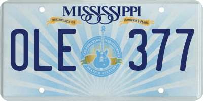 MS license plate OLE377