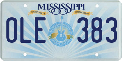 MS license plate OLE383