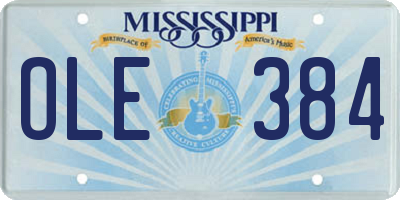 MS license plate OLE384