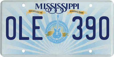 MS license plate OLE390