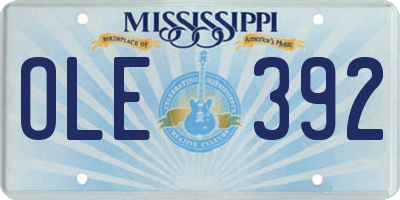 MS license plate OLE392