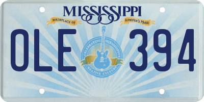 MS license plate OLE394