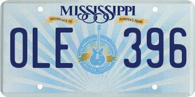 MS license plate OLE396