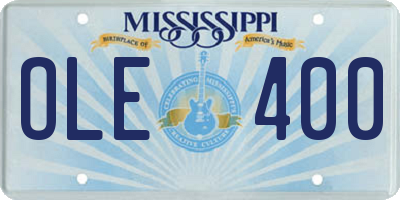 MS license plate OLE400