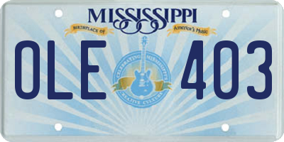 MS license plate OLE403