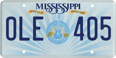 MS license plate OLE405