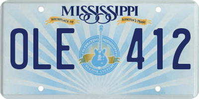 MS license plate OLE412