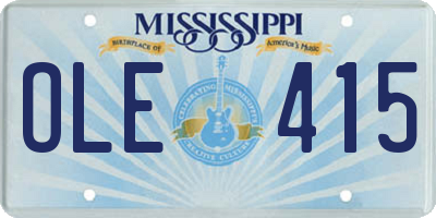 MS license plate OLE415