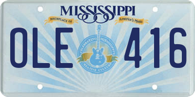 MS license plate OLE416