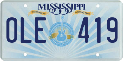 MS license plate OLE419