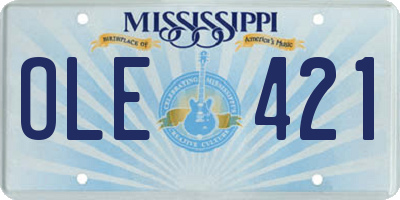 MS license plate OLE421