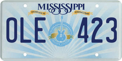 MS license plate OLE423