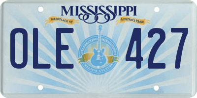 MS license plate OLE427