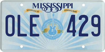 MS license plate OLE429