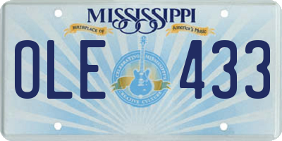 MS license plate OLE433