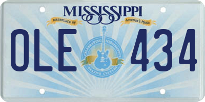MS license plate OLE434