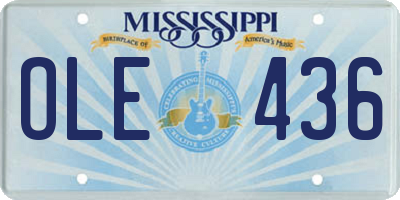 MS license plate OLE436