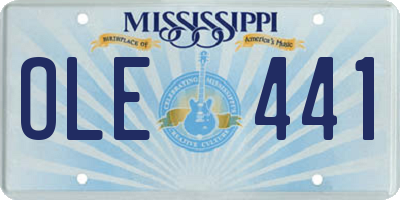 MS license plate OLE441