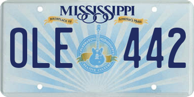 MS license plate OLE442