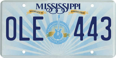 MS license plate OLE443