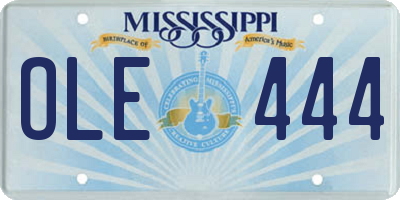 MS license plate OLE444