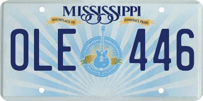 MS license plate OLE446