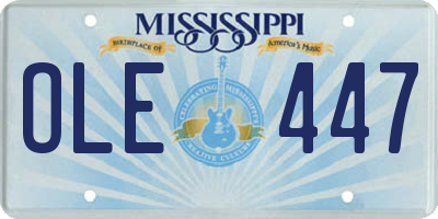 MS license plate OLE447