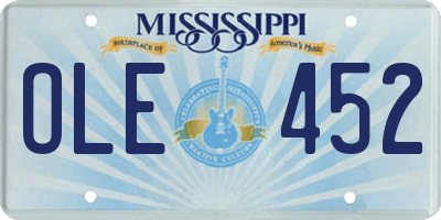 MS license plate OLE452