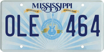 MS license plate OLE464
