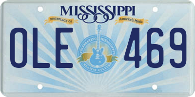 MS license plate OLE469