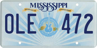 MS license plate OLE472