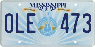 MS license plate OLE473