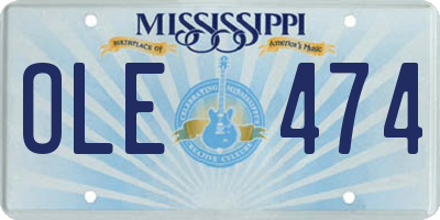 MS license plate OLE474