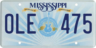 MS license plate OLE475