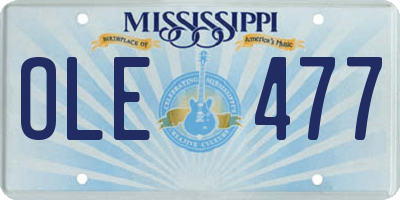MS license plate OLE477