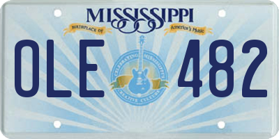 MS license plate OLE482