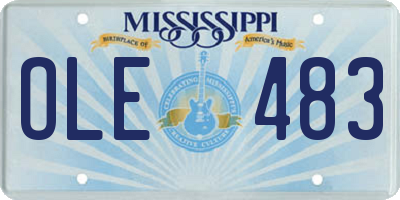 MS license plate OLE483