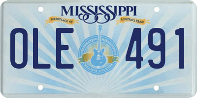 MS license plate OLE491