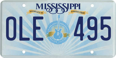 MS license plate OLE495