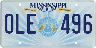 MS license plate OLE496