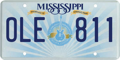 MS license plate OLE811