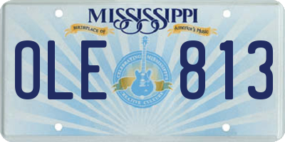 MS license plate OLE813