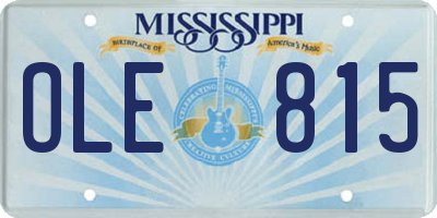 MS license plate OLE815