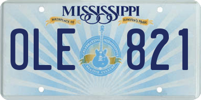 MS license plate OLE821