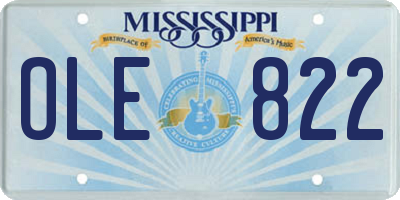 MS license plate OLE822